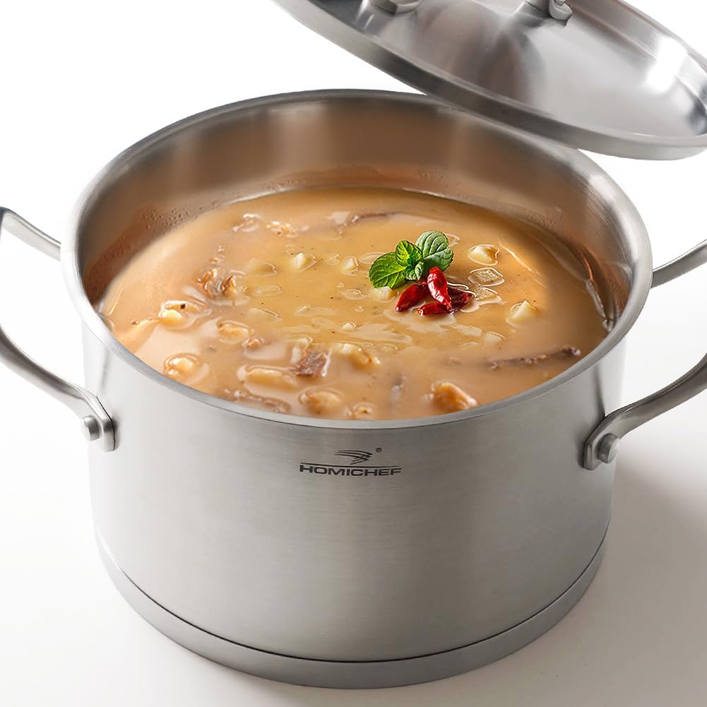 HOMI Chef Nickel Free Stainless Steel Stock Pot, 3.2L, Lid