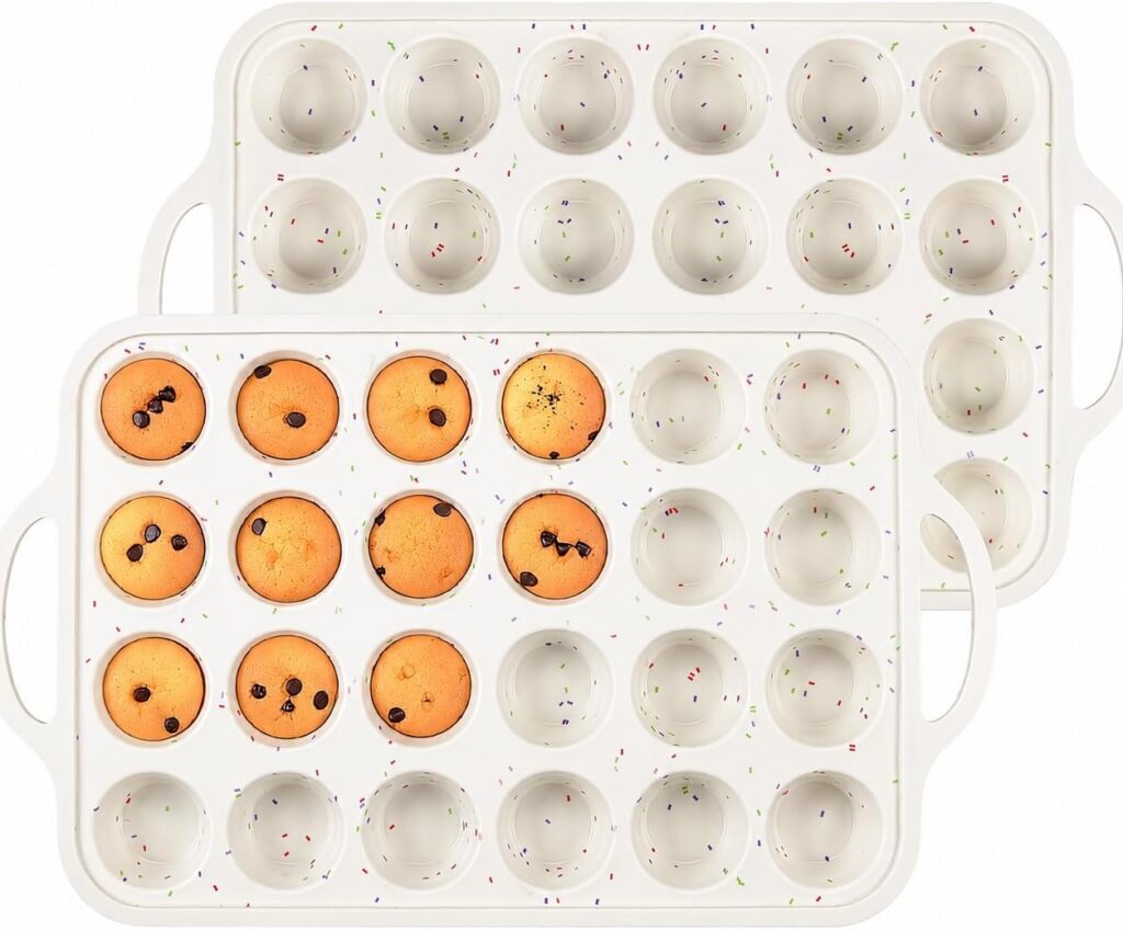 Twin Pack Silicone Mini Muffin Trays, 24 Cups