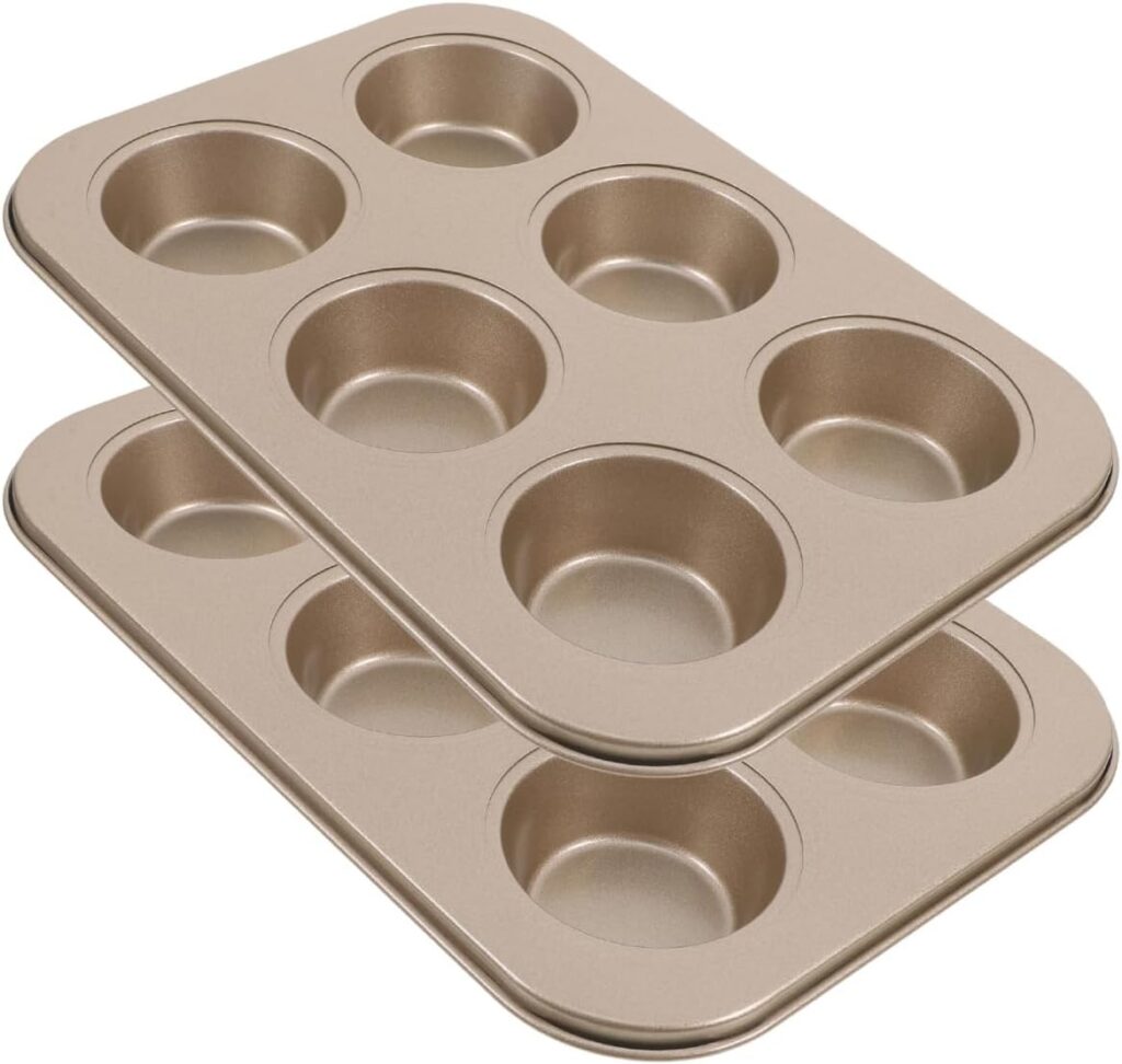 Amosfun Stainless Muffin Top Tins, Twin Pack
