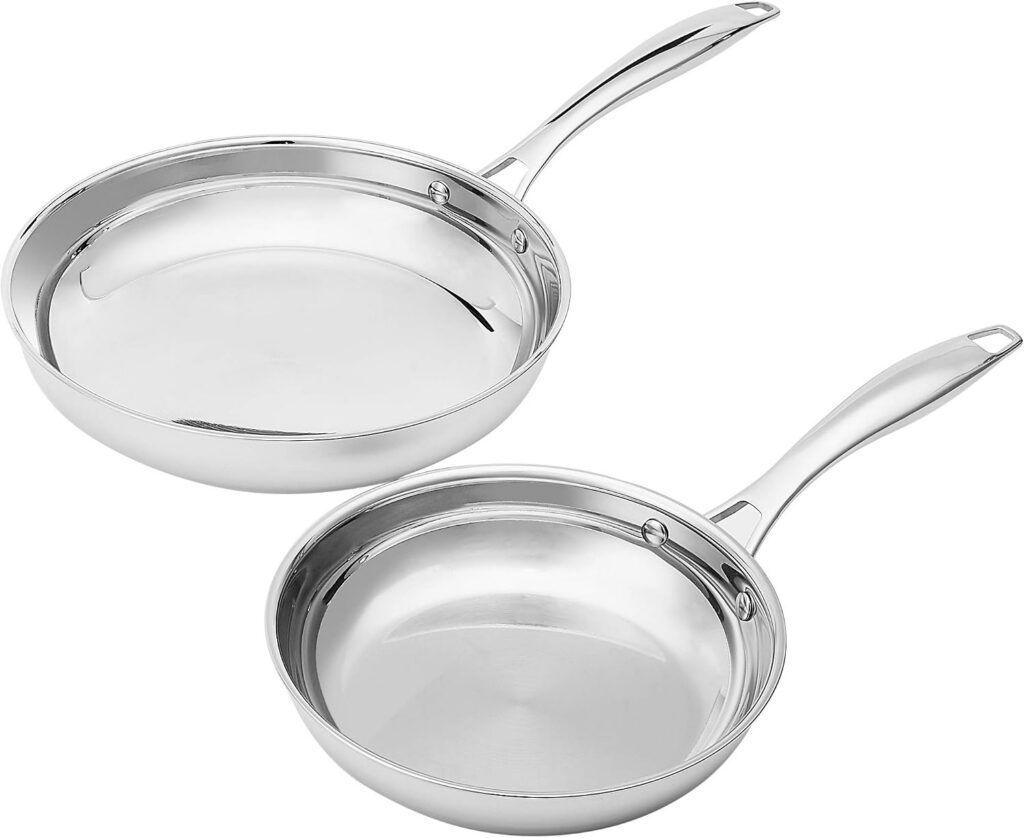 Stainless Steel Fry Pan Set, 2-Piece, 25.4cm & 20.3cm