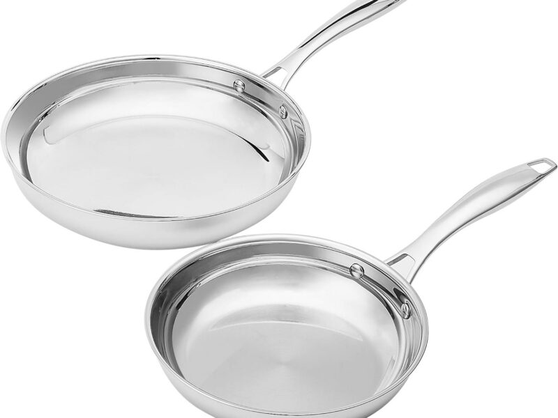 Stainless Steel Fry Pan Set, 2-Piece, 25.4cm & 20.3cm