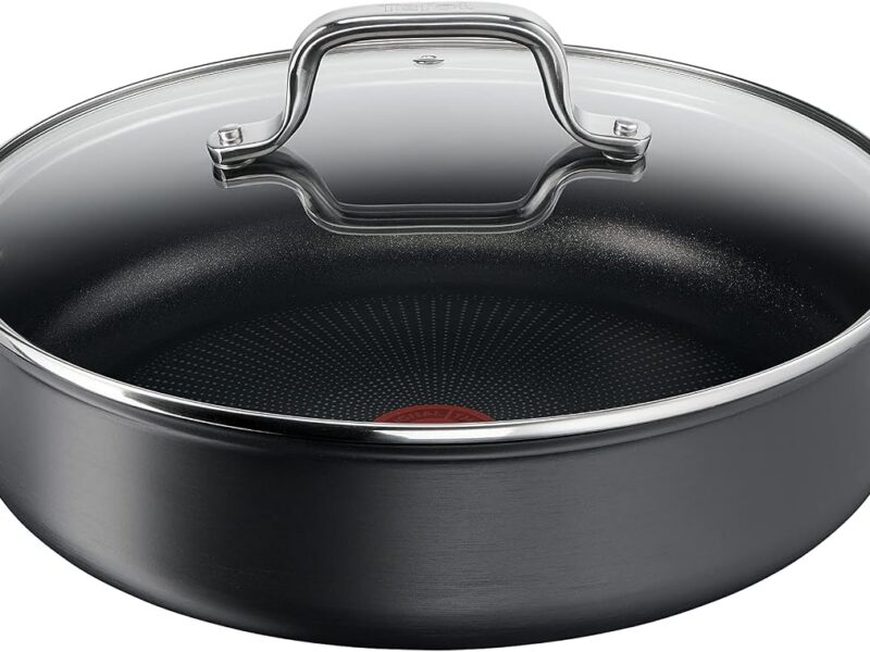 Tefal Premium Specialty Hard Anodised Nonstick Chef Pan with Lid, 30cm