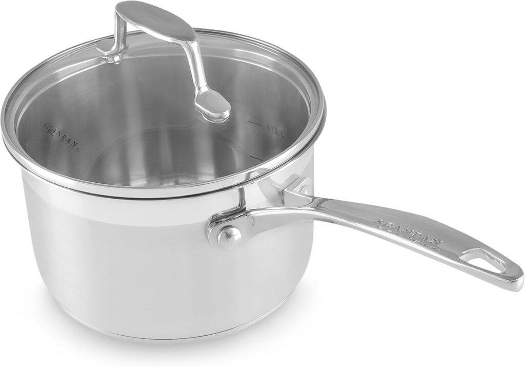 Scanpan Impact Stainless Steel Saucepan, 1.8L with Glass Lid