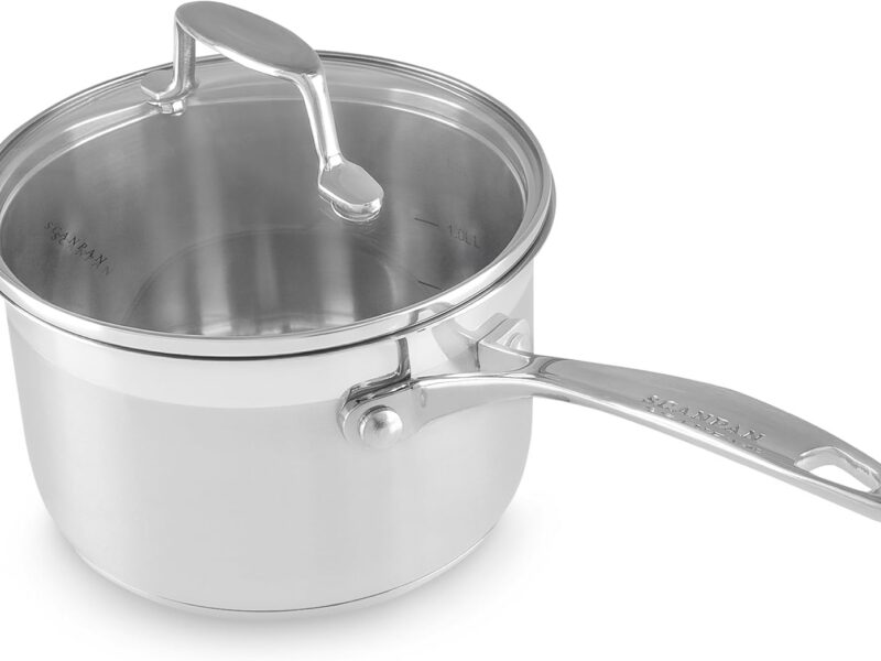 Scanpan Impact Stainless Steel Saucepan, 1.8L with Glass Lid