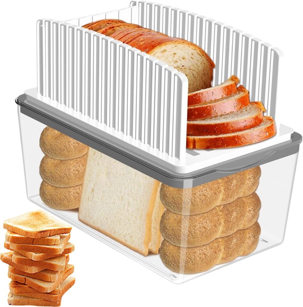 Adjustable Bread Slicer with Crumb Catcher