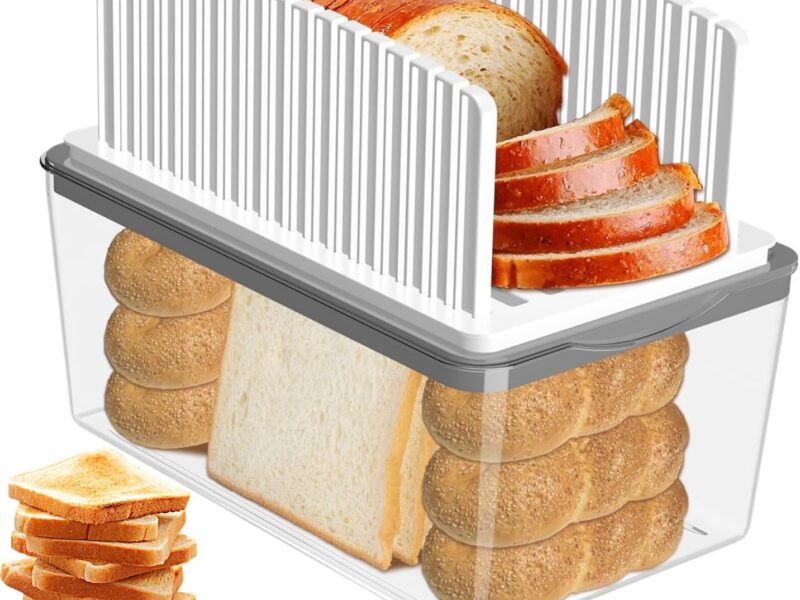 Adjustable Bread Slicer with Crumb Catcher