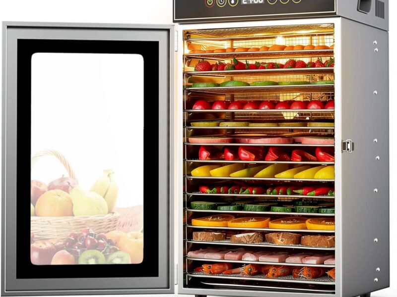 18-Tray Stainless Steel Food Dehydrator, Digital Timer & Temperature Control