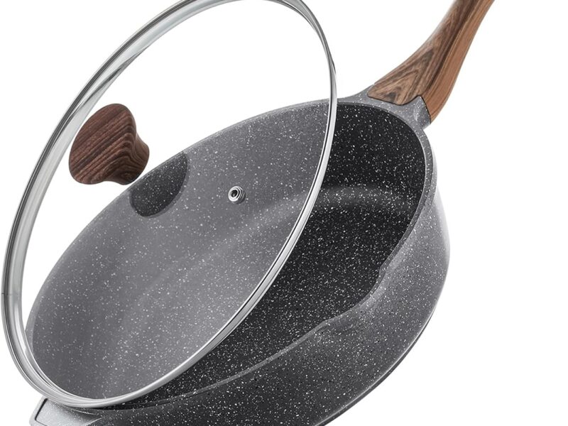 SENSARTE Nonstick Saute Frying Pan with Lid, 30cm
