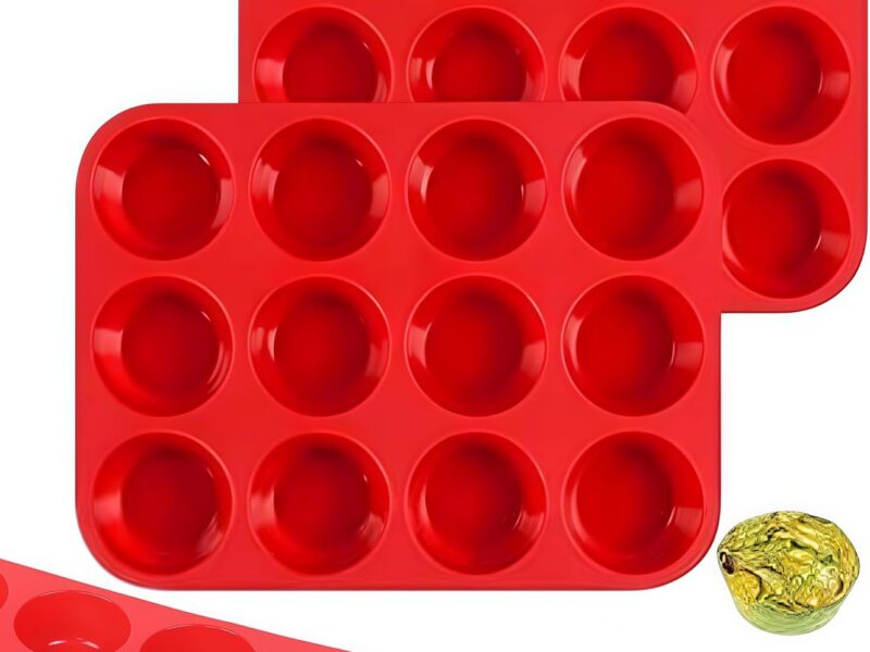 Thick Silicone Cupcake Trays, 12-Cup Pair