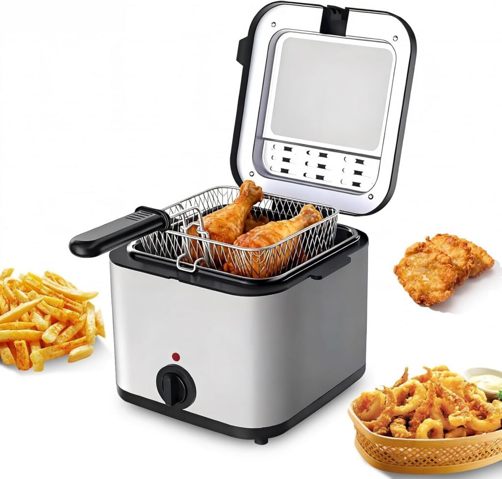 2.5L Compact Electric Deep Fryer, Stainless Steel, 1000W