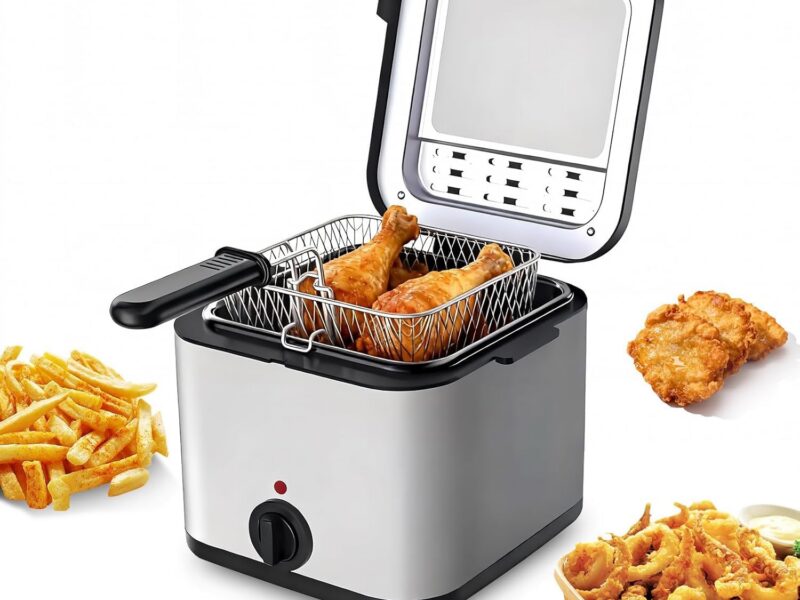 2.5L Compact Electric Deep Fryer, Stainless Steel, 1000W