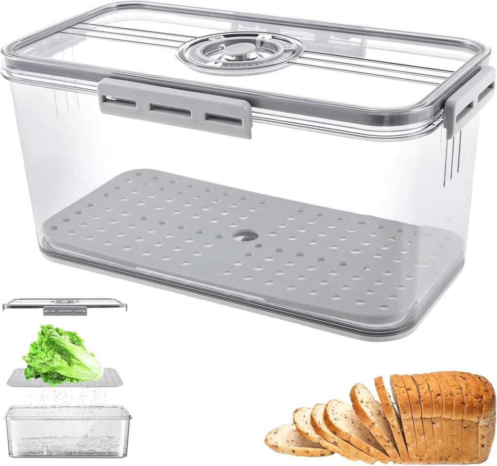 Airtight Bread Box with Air Valve