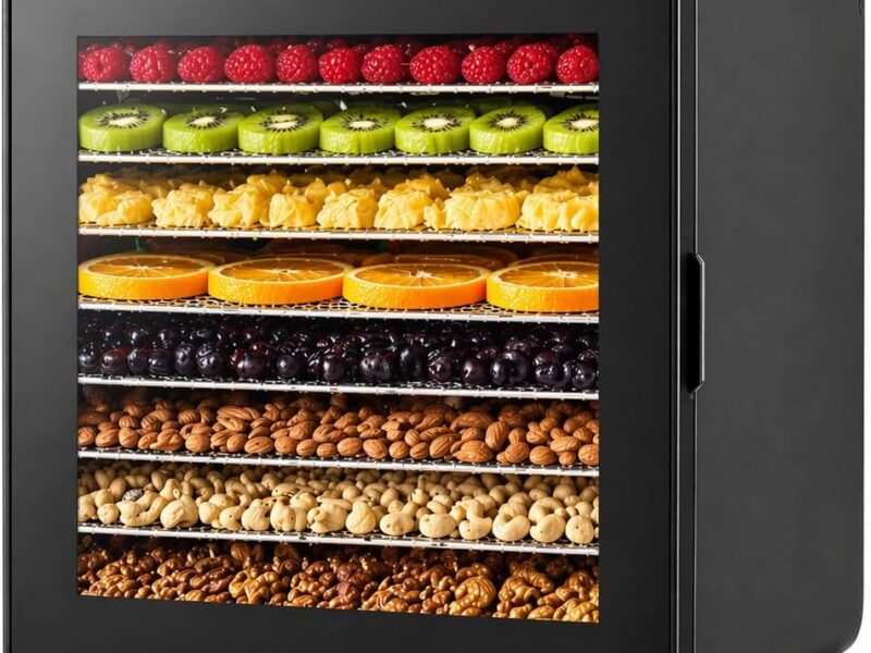 Devanti 6-Tray Food Dehydrator, 700W Stainless Steel Dryer & Timer