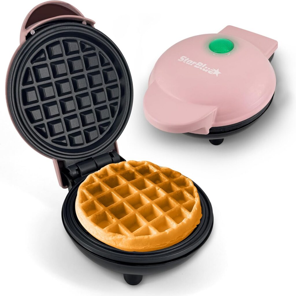 StarBlue Mini Waffle Maker, Pink, 350W