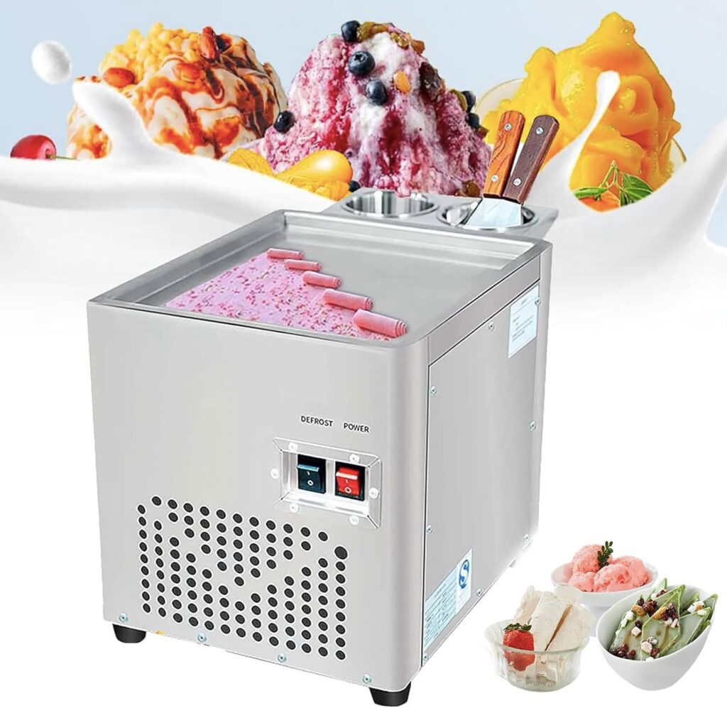 Quintin Commercial Rolled Ice Cream Maker, 24 x 28cm Square Pan