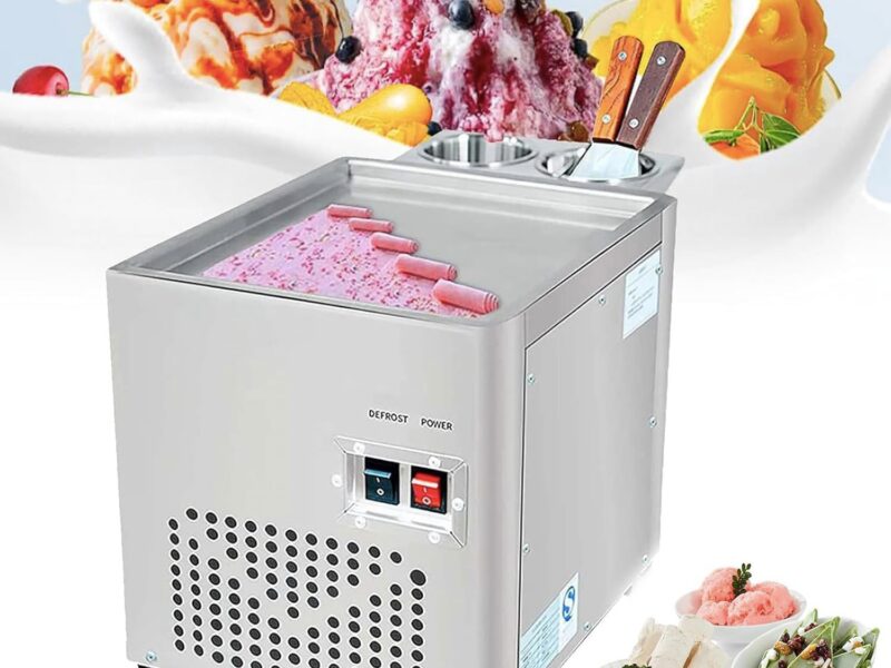 Quintin Commercial Rolled Ice Cream Maker, 24 x 28cm Square Pan