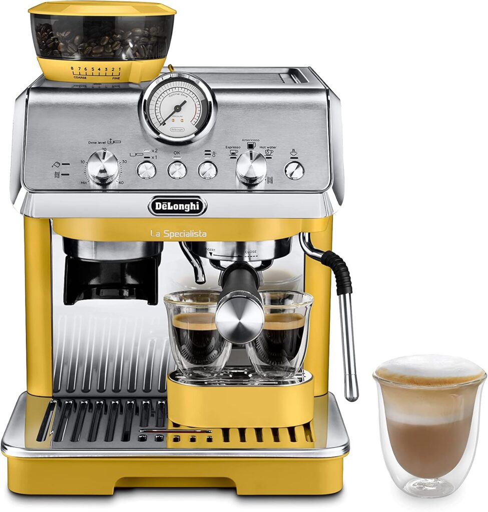 De’Longhi La Specialista Arte Grinder Espresso Machine, Yellow