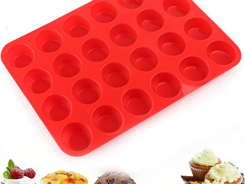 Silicone Cupcake Tray for Muffins & Mini Cakes, 24 Cavity