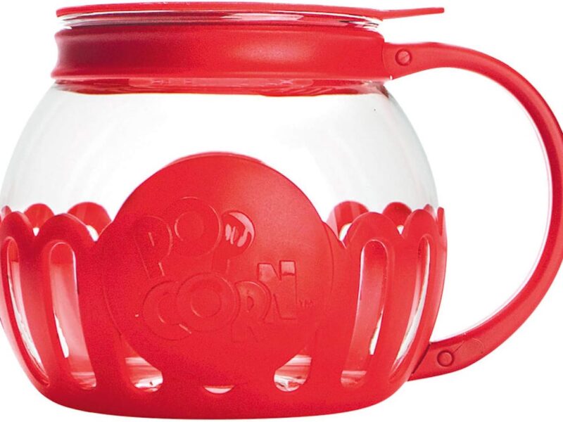 Ecolution Micro-Pop Microwave Popcorn Popper, Butter Melt Lid, 1.5-Quart Red