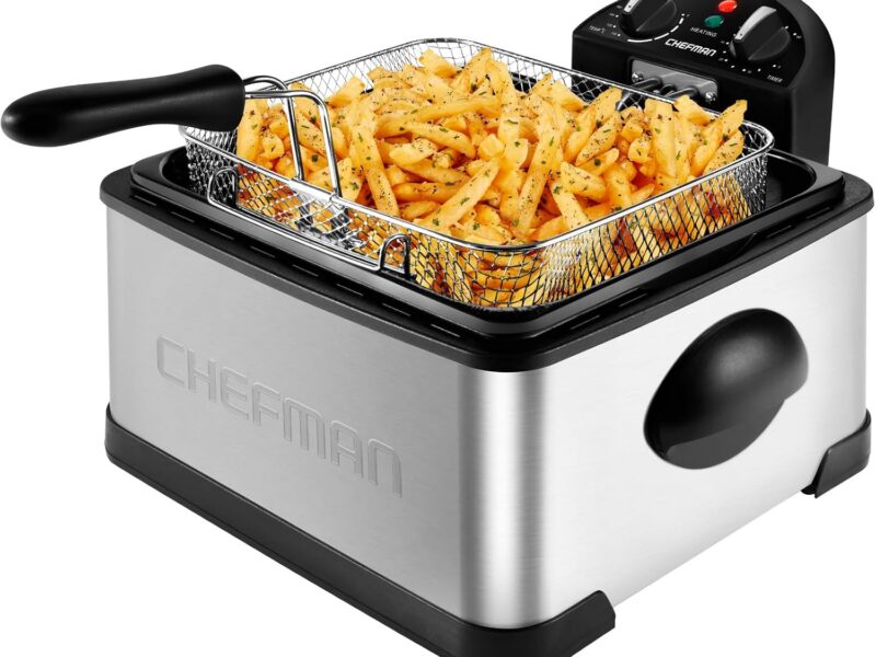 Chefman 4.3L Deep Fryer, Stainless Steel, Adjustable Timer