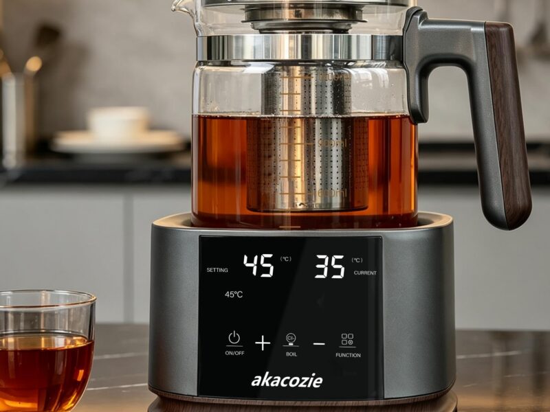 akacozie Smart Glass Tea Maker Kettle, 1.3L