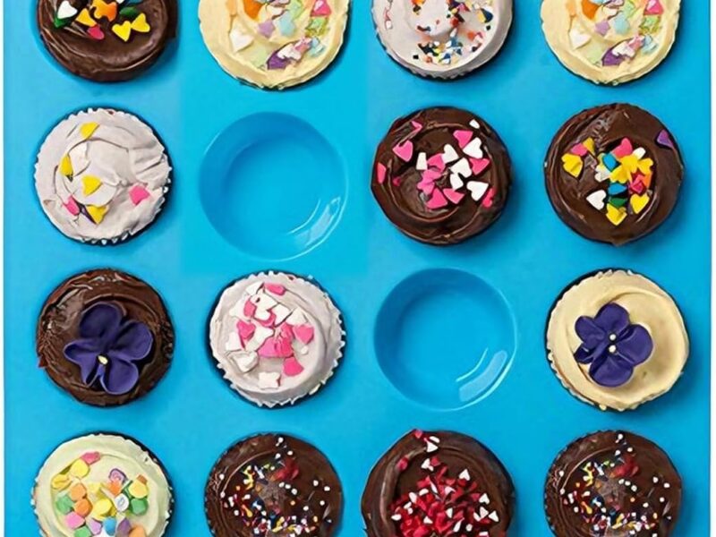 Silicone Mini Muffin Pan for Cupcakes, 24 Cup