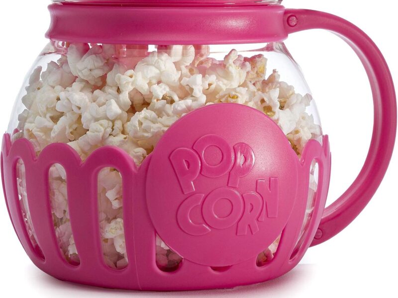 Ecolution Micro-Pop Microwave Popcorn Popper, Butter Melt Lid, 1.5-Quart Pink