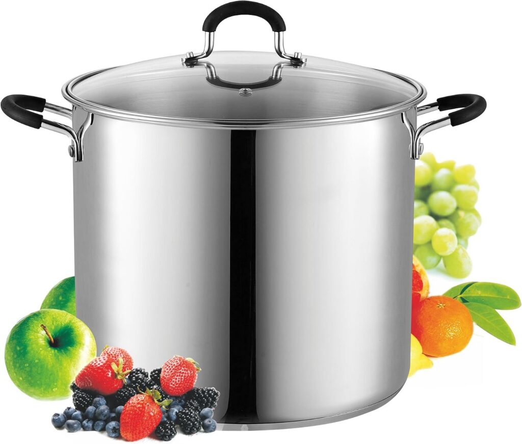 Cook N Home Professional Stainless Steel Stockpot, 12 Quart, Lid