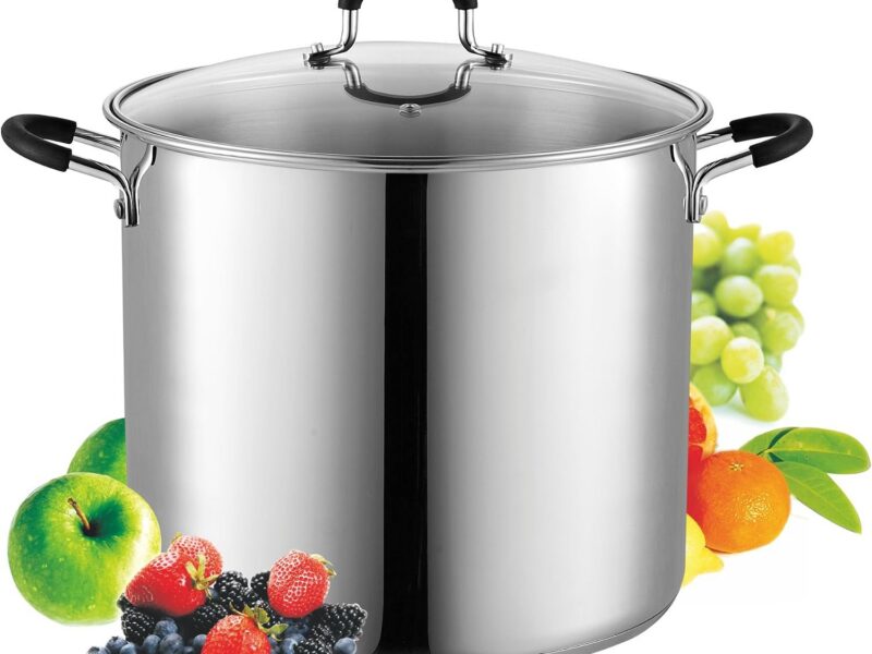 Cook N Home Professional Stainless Steel Stockpot, 12 Quart, Lid