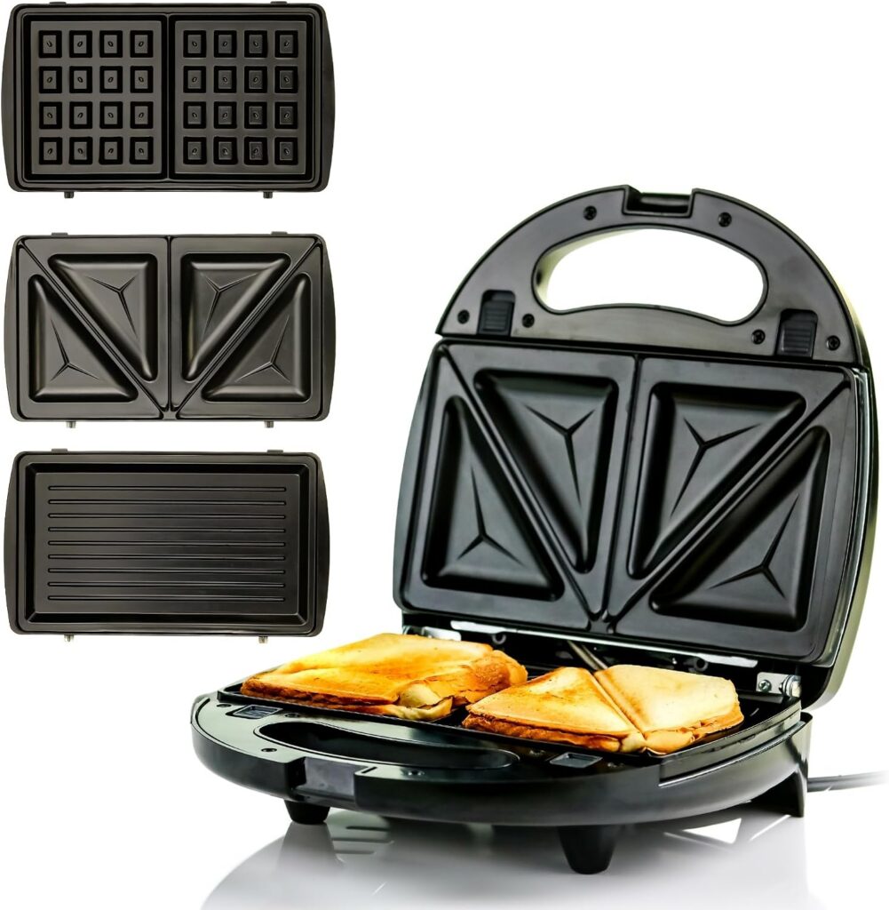 Havvo 3-in-1 Interchangeable Plate Sandwich Maker