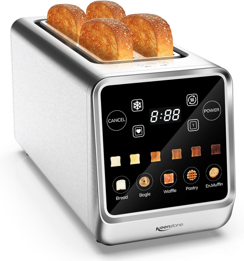 Keenstone 4 Slice Toaster, LED Touch Display