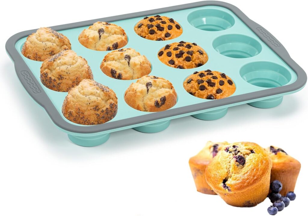 Egg Bite & Muffin Silicone Mould with Metal Frame, 12 Cup