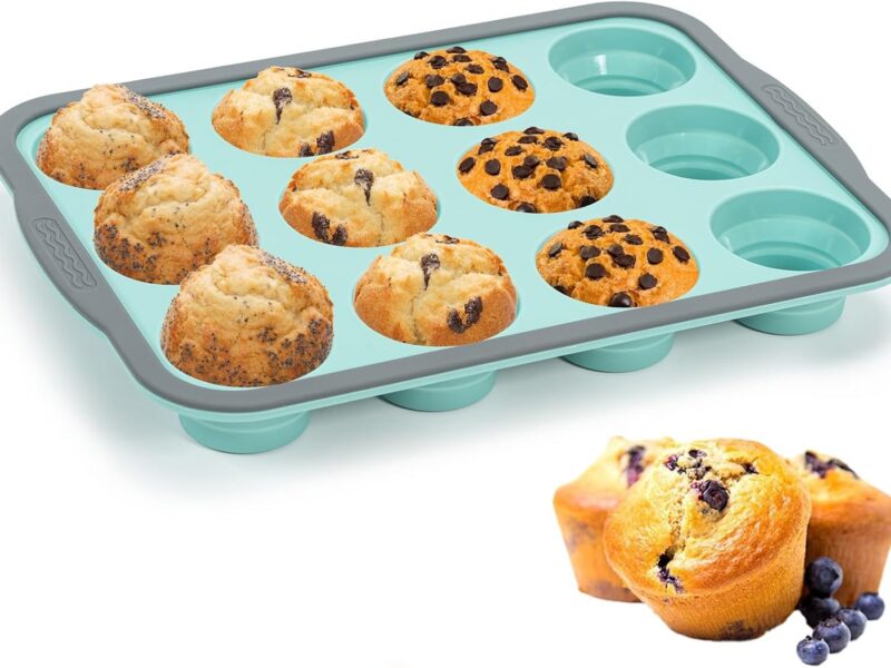 Egg Bite & Muffin Silicone Mould with Metal Frame, 12 Cup
