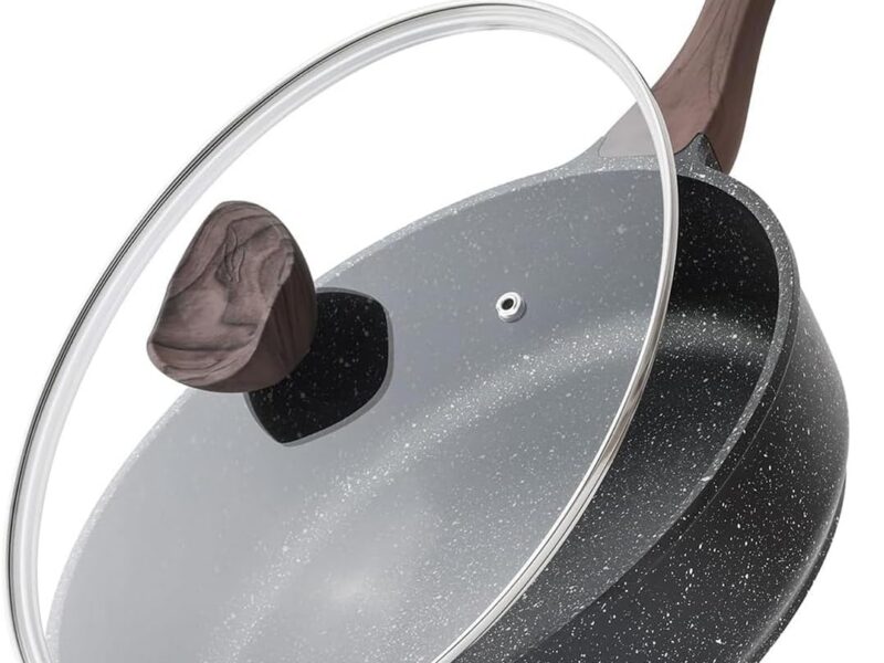 Kordisen Granite Nonstick Deep Frying Pan with Lid, 30cm