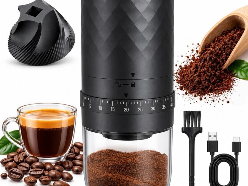 FJNATINH 40 Setting Portable Electric Coffee Grinder