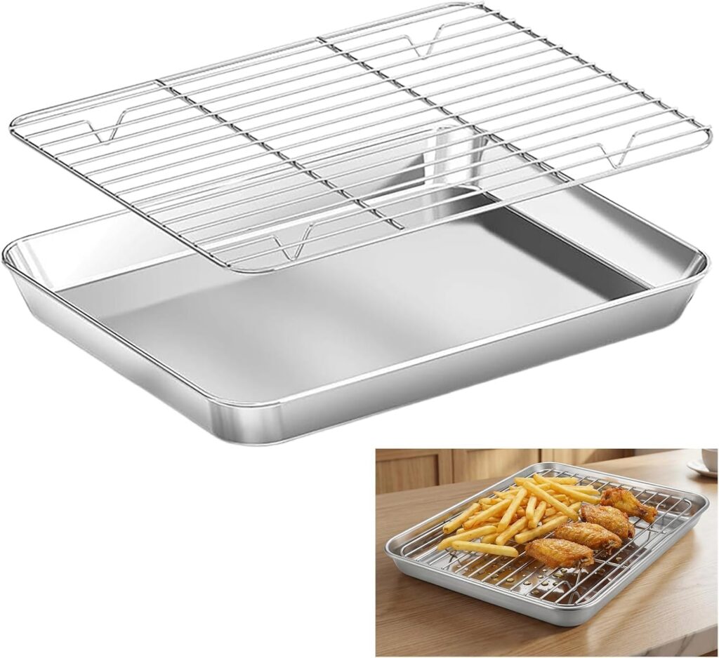 Small Stainless Baking Tray with Cooling Rack