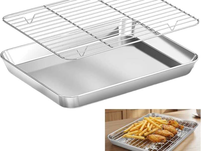 Small Stainless Baking Tray with Cooling Rack
