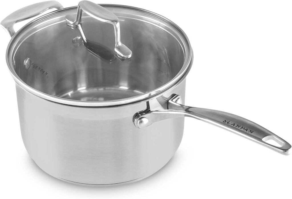 Scanpan Impact Stainless Saucepan, 3.5L with Glass Lid