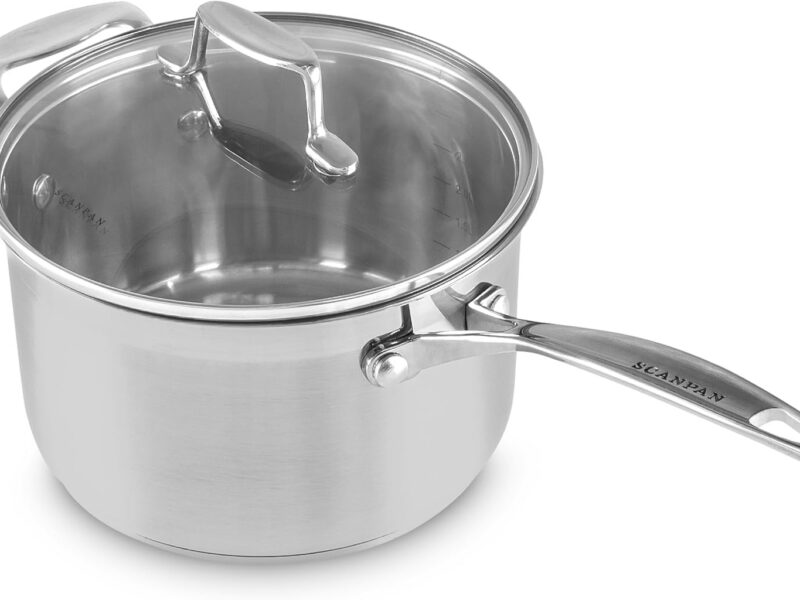 Scanpan Impact Stainless Saucepan, 3.5L with Glass Lid