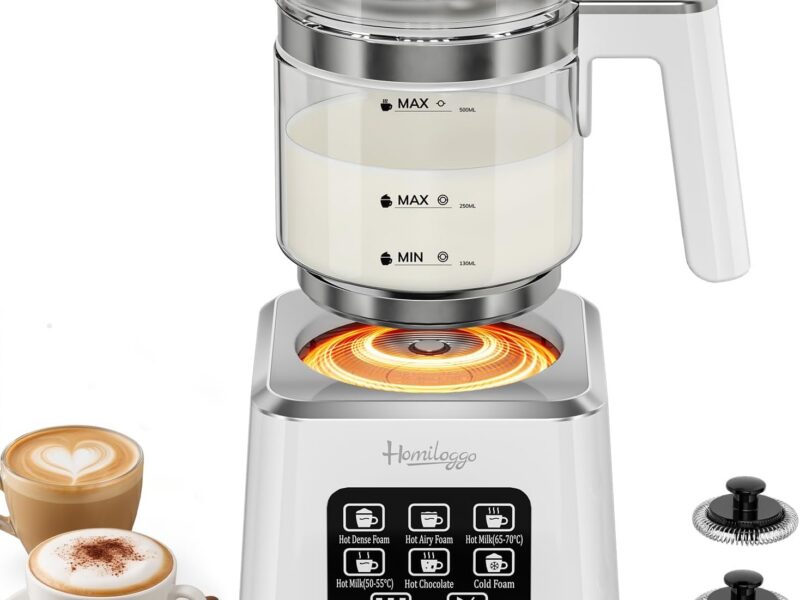 Five-Mode Glass Jug Milk Frother, 800ml
