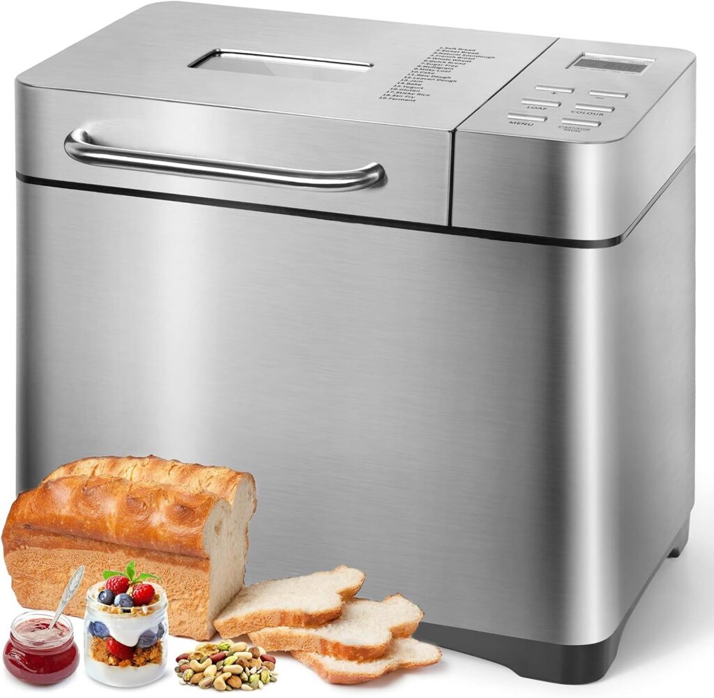 19-in-1 Stainless Steel Bread Maker with Dispenser