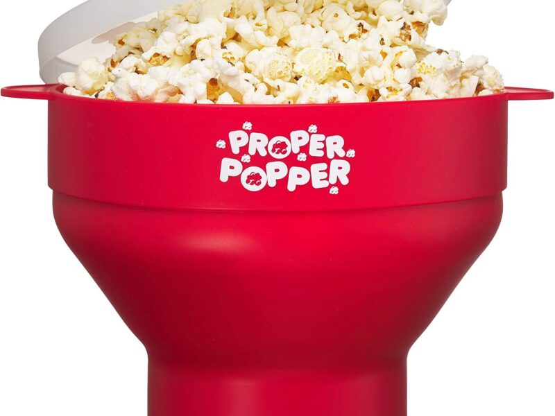 Proper Popper Original Collapsible Silicone Microwave Popcorn Maker, Red