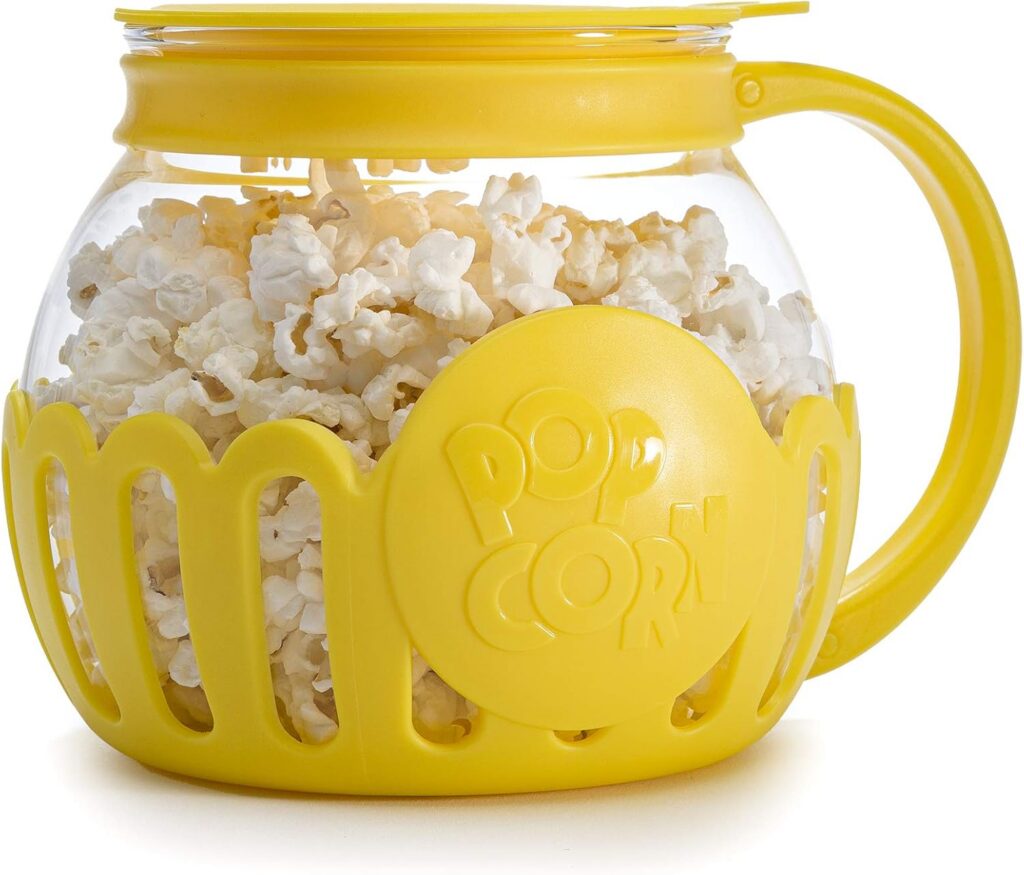 Ecolution Micro-Pop Microwave Popcorn Popper, Butter Melt Lid, 1.5-Quart Yellow
