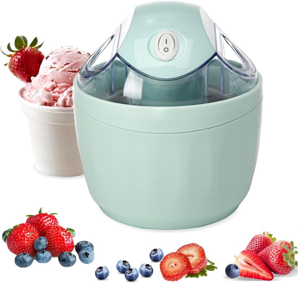 Mini Ice Cream Maker with Freezer Bowl, Green, 0.5L