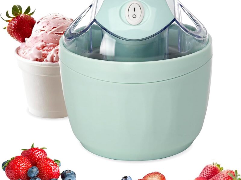 Mini Ice Cream Maker with Freezer Bowl, Green, 0.5L