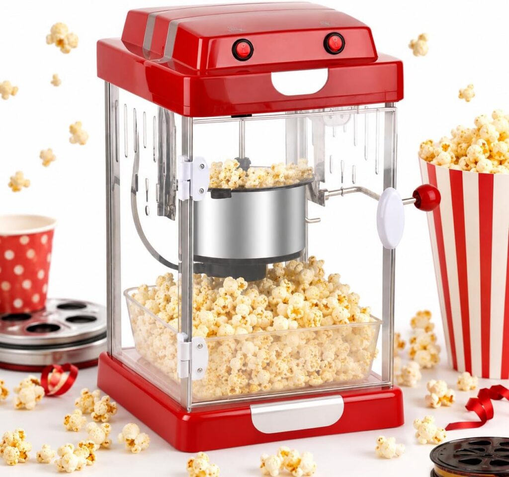 Retro Popcorn Popper with Stainless Steel Kettle