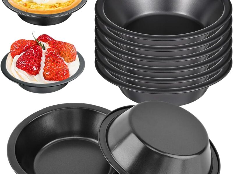 Mini Pie Pans, 8 Pack 5 Inch Nonstick Carbon Steel