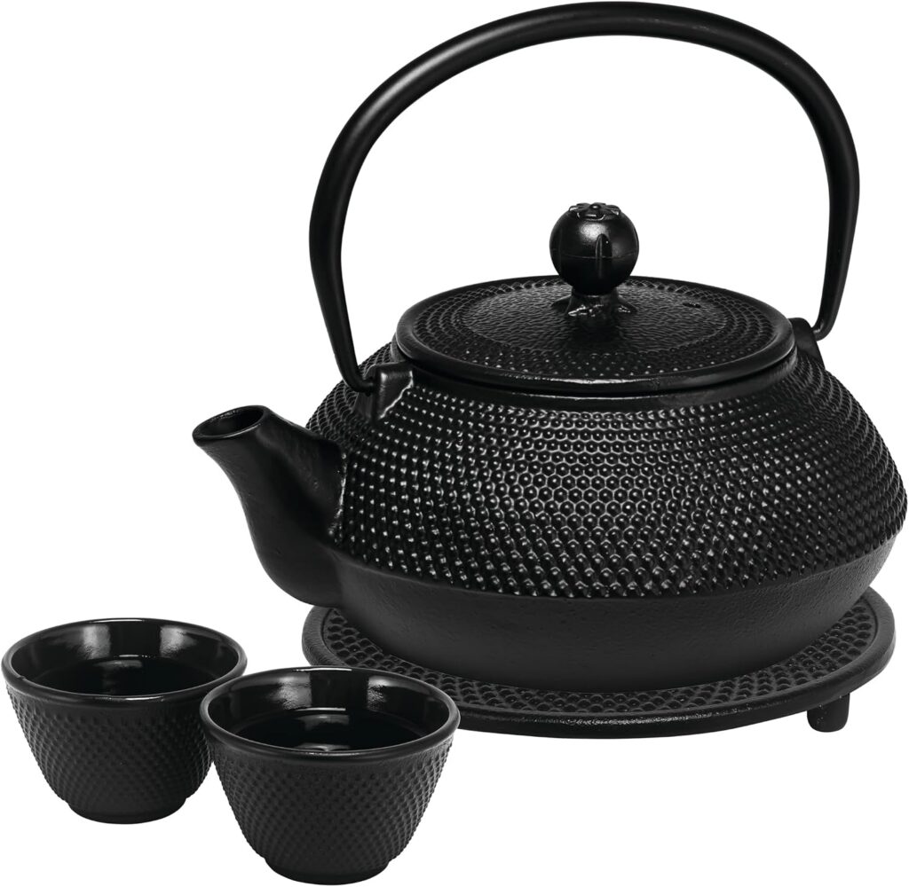 Avanti Hobnail Cast Iron Tea Set with Trivet & Cups