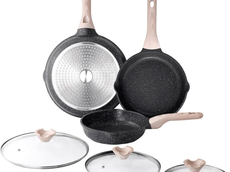 Kordisen Nonstick Frying Pan Set with Lids, 3 Piece