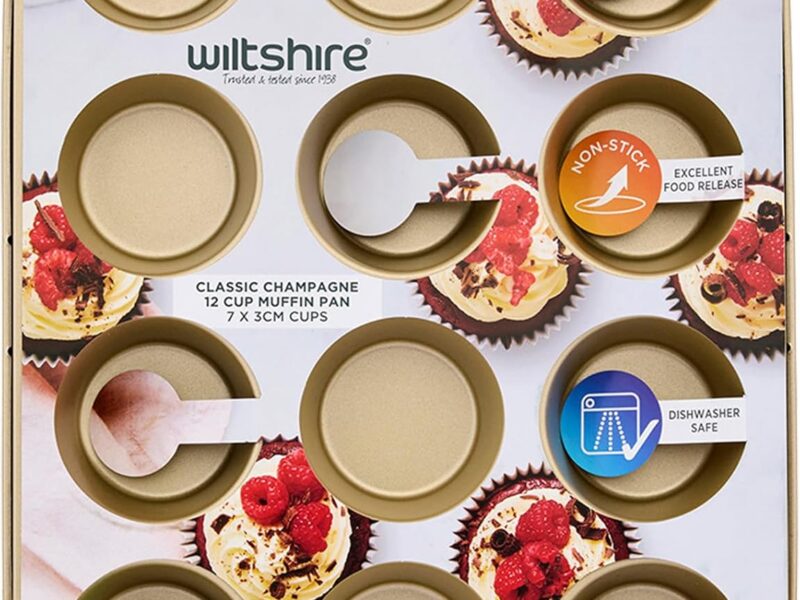 Wiltshire Champagne Gold Cupcake Tray, 12 Cup